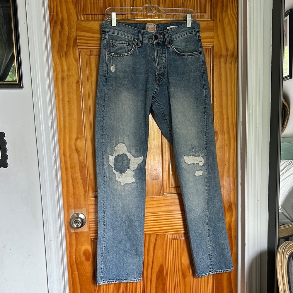 Men's Blue Distressed Jeans